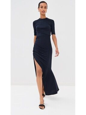 NWT, Monse Ruched Fitted T-Shirt Dress in Navy Sz 10 #DD78